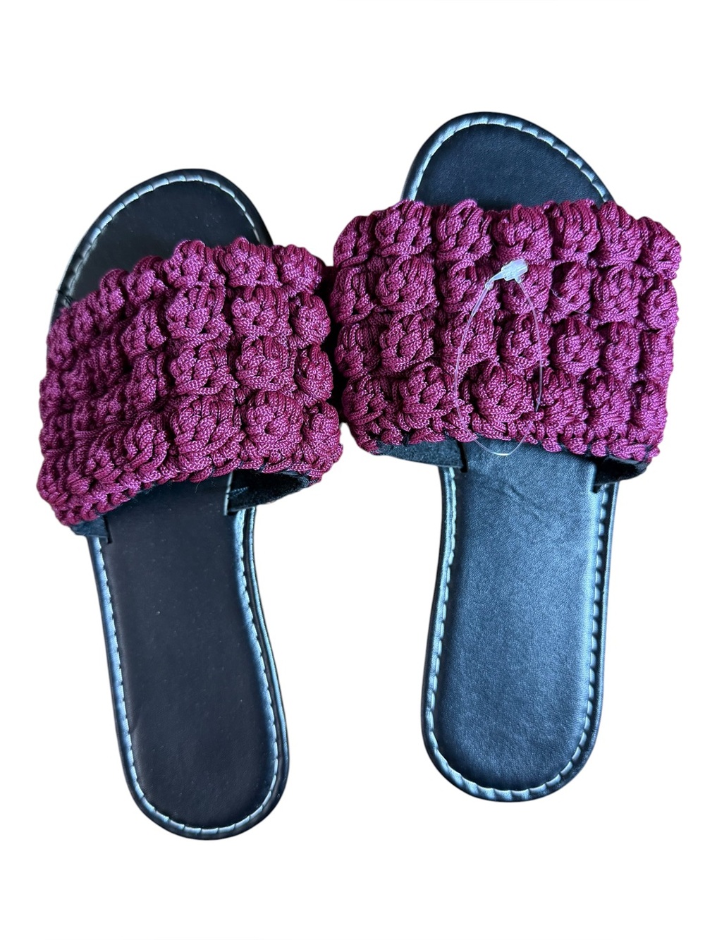 Women's Plum/ Purple Crochet Slide Sandals